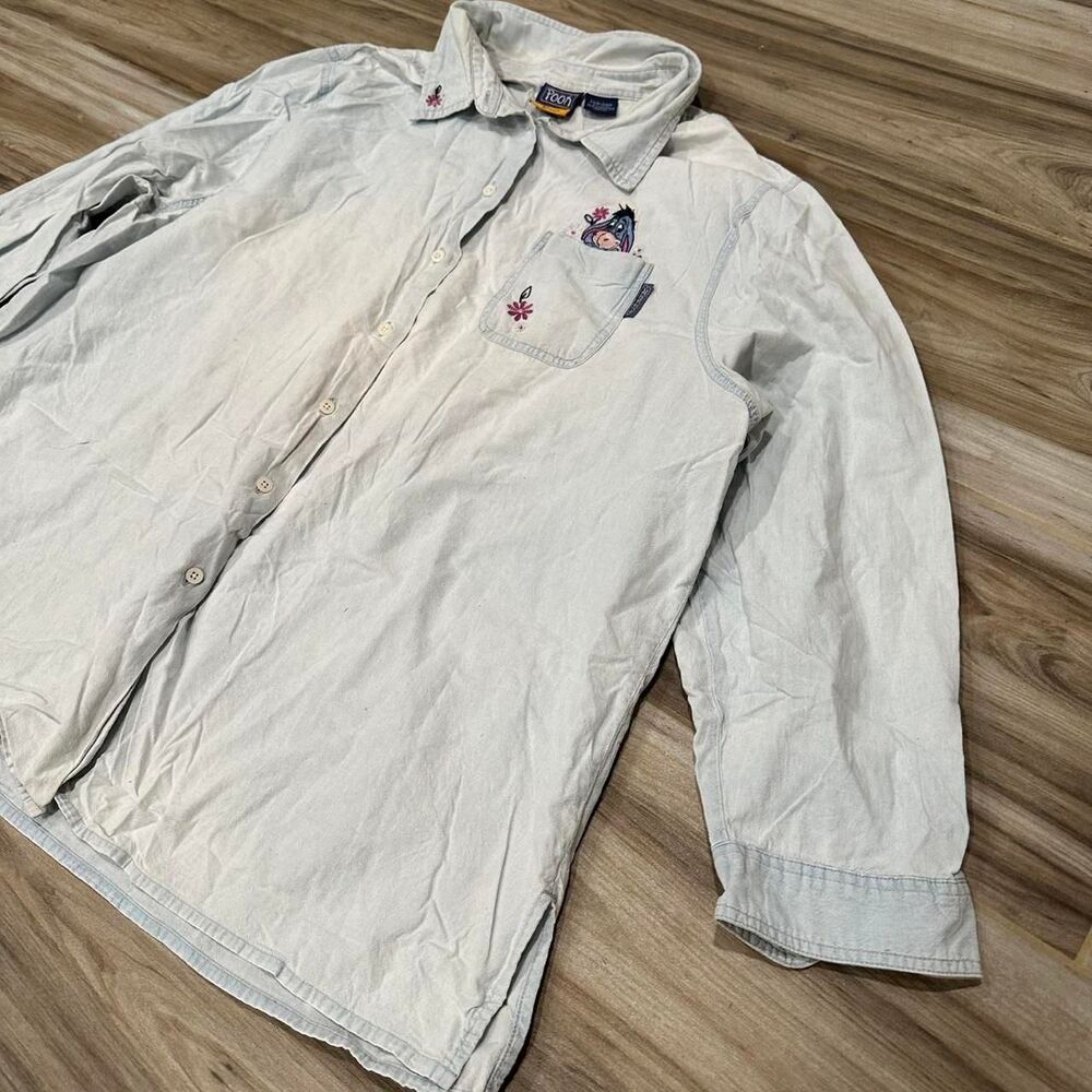 Disney Eeyore Women's White and Blue Shirt - Picture 3 of 5